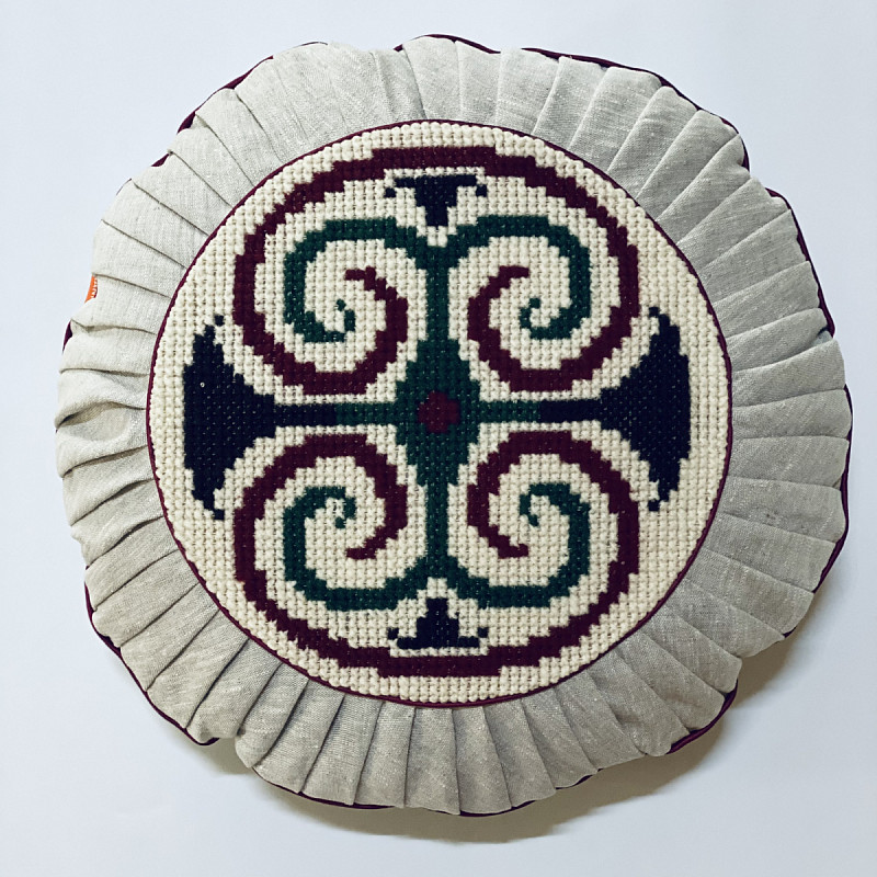 Шотландская мандала бордо 55 см