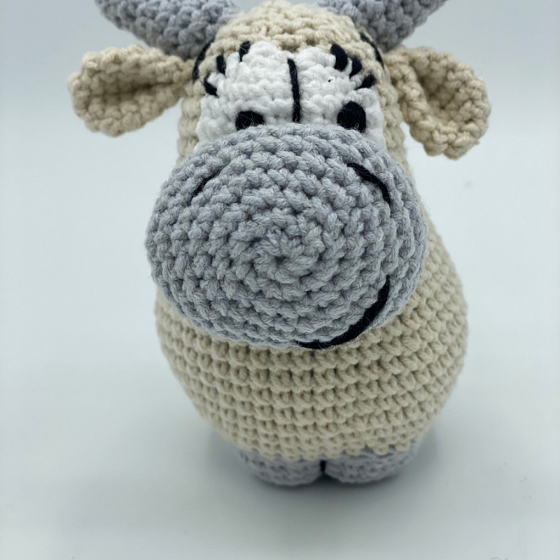 Бычок бежевый, символ 2021 года 12 см