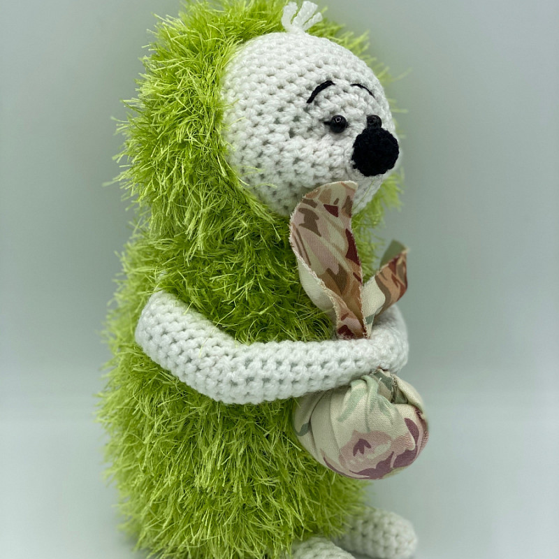 Ежик зеленый с полным узелком счастья 28 см