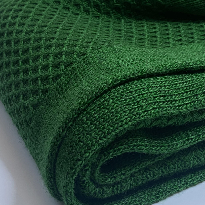 Вязаный зеленый плед  190х160 см