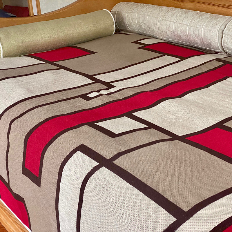 Геометрия цвета вязаный плед 180х200 см