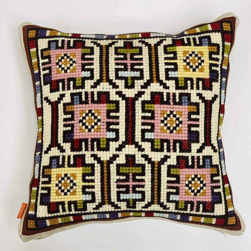 Этно-стиль домотканое полотно квадратная