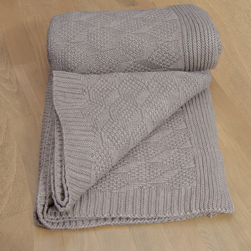 Плед покрывало бежевый в ромбы 220х240 см