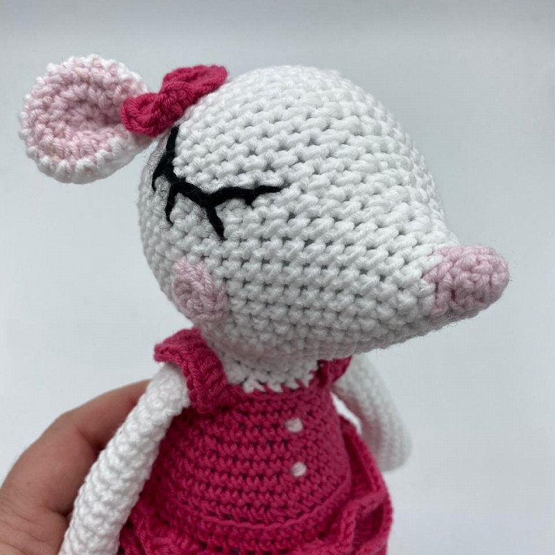 Мышка в юбочке с бантиком 28 см