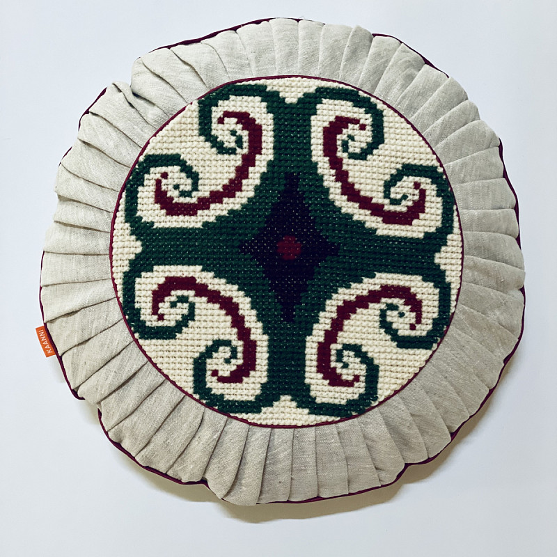 Шотландская мандала зеленый крест 55 см