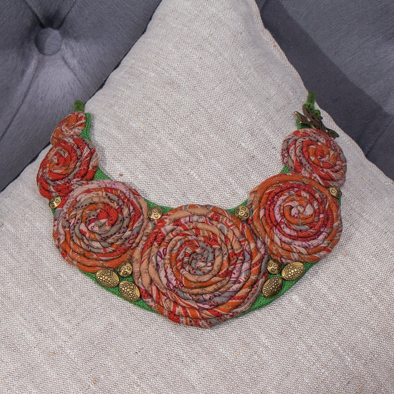 Ожерелье в стиле бохо терракот